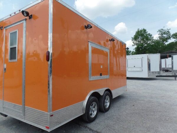 8.5' x 16' Orange Concession Food Trailer With Appliances - Image 18