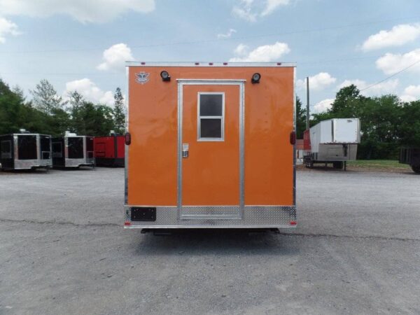 8.5' x 16' Orange Food Catering Event Concession Trailer - Image 2