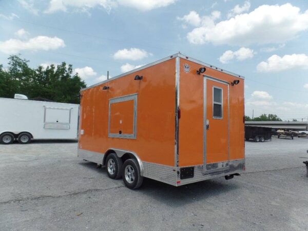 8.5' x 16' Orange Food Catering Event Concession Trailer - Image 23