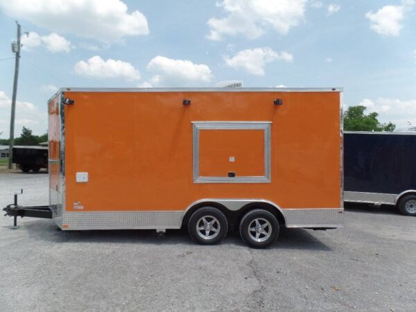 8.5' x 16' Orange Food Catering Event Concession Trailer - Image 15
