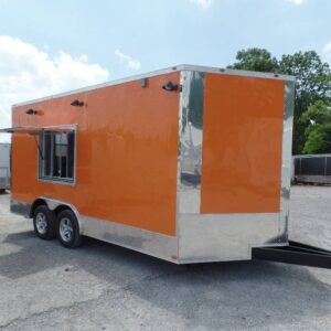 8.5' x 16' Orange Food Catering Event Concession Trailer