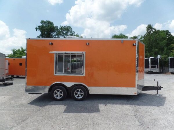 8.5' x 16' Orange Food Catering Event Concession Trailer - Image 8