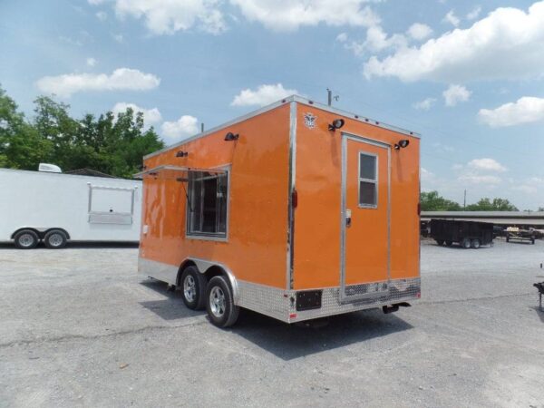 8.5' x 16' Orange Food Catering Event Concession Trailer - Image 14