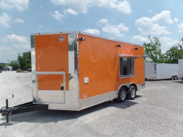 8.5' x 16' Orange Food Catering Event Concession Trailer - Image 12