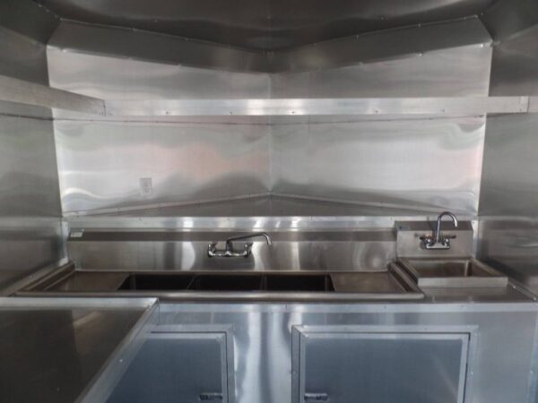 8.5' x 16' Orange Food Catering Event Concession Trailer - Image 9