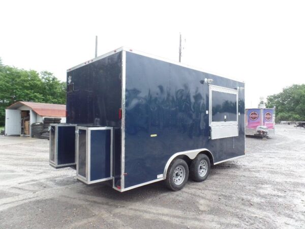 8.5' x 16' Indigo Blue Concession Food Trailer - Image 3