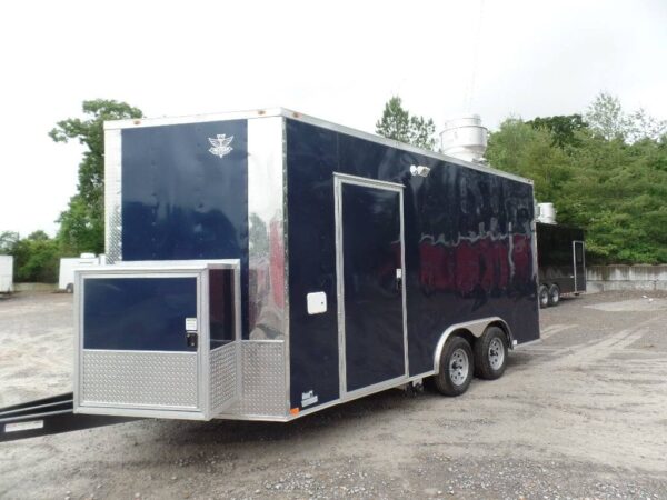 8.5' x 16' Indigo Blue Concession Food Trailer - Image 5