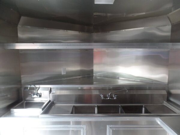 8.5' x 16' Indigo Blue Concession Food Trailer - Image 7