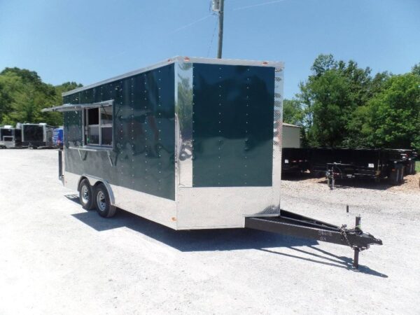 8.5' x 16' Emerald Green Food Event Concession Trailer - Image 18