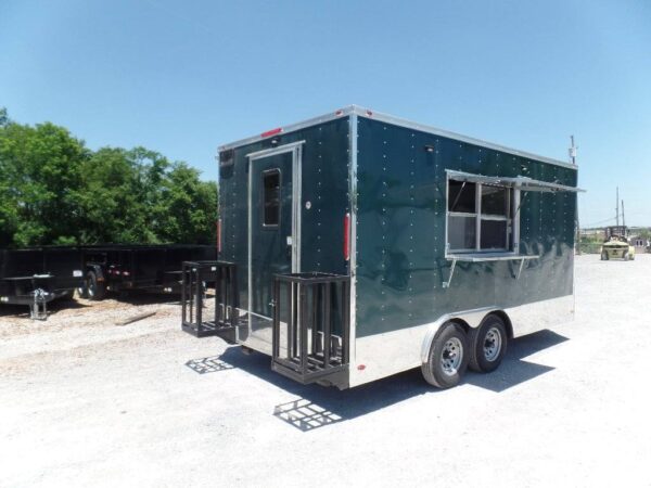 8.5' x 16' Emerald Green Food Event Concession Trailer - Image 11