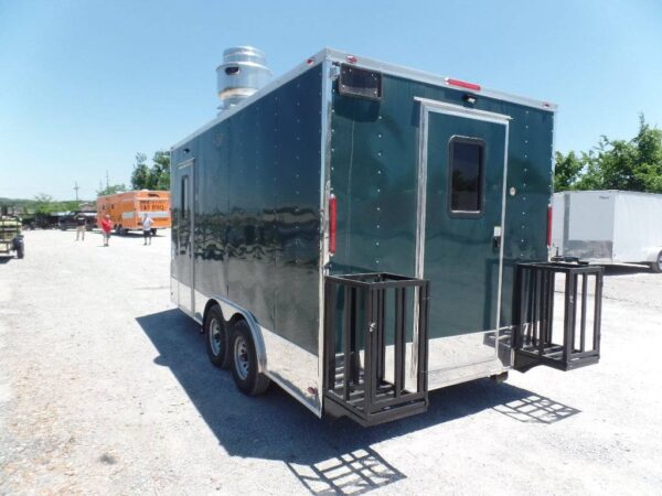 8.5' x 16' Emerald Green Food Event Concession Trailer - Image 16