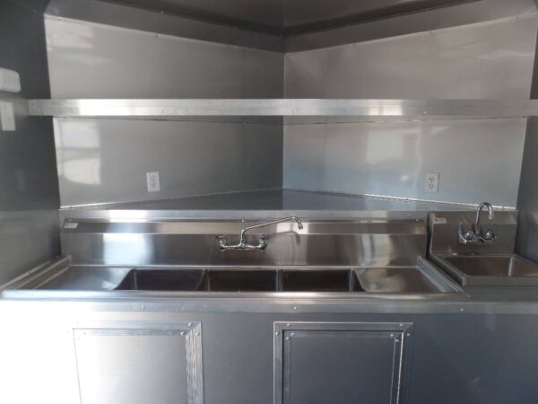 8.5' x 16' Emerald Green Food Event Concession Trailer - Image 23