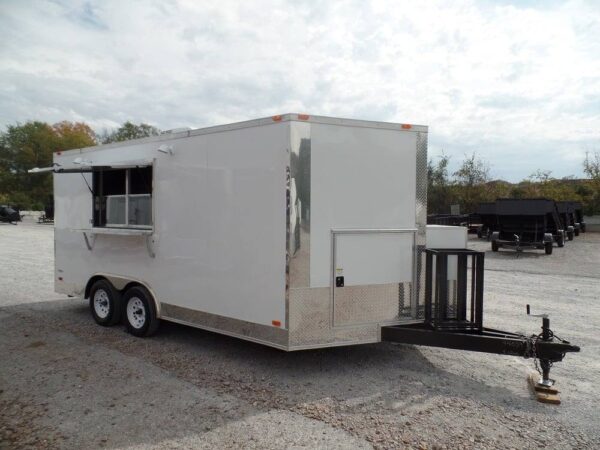 8.5' x 16' Concession Trailer White Food Event Catering - Image 2