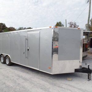 Enclosed Trailer 8.5' X 24' Silver Enclosed Equipment Hauler Storage