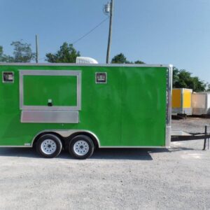 8.5' x 16' Lime Green Concession Food Trailer