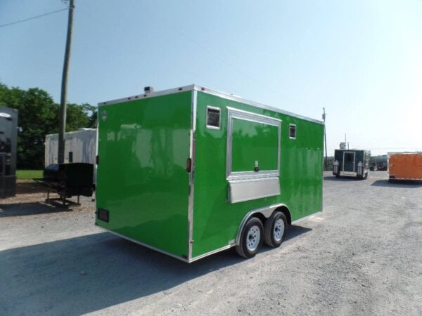 8.5' x 16' Lime Green Concession Food Trailer - Image 28