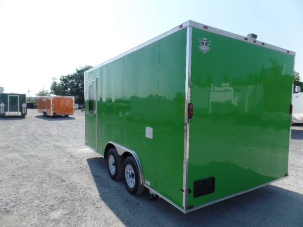 8.5' x 16' Lime Green Concession Food Trailer - Image 3
