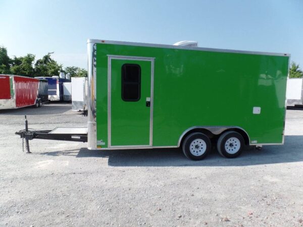 8.5' x 16' Lime Green Concession Food Trailer - Image 14
