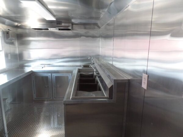 8.5' x 16' Lime Green Concession Food Trailer - Image 26