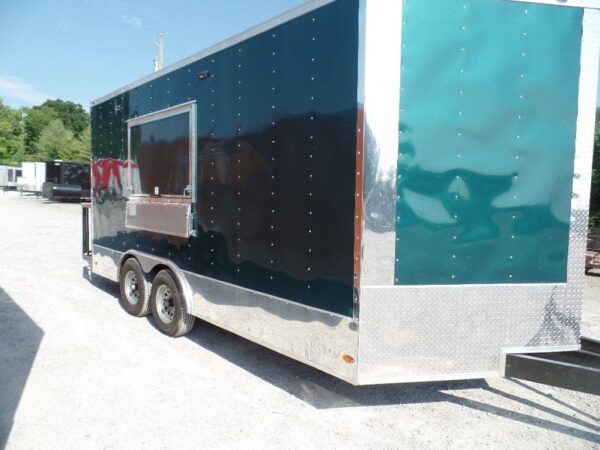 8.5' x 16' Food Event Concession Emerald Green Trailer With Appliances - Image 4
