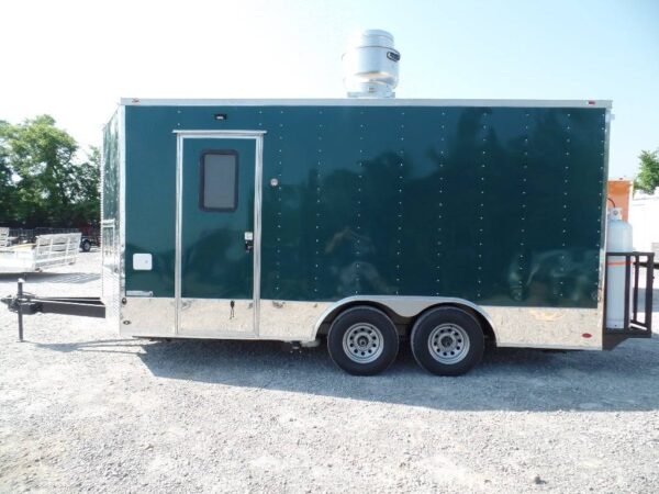 8.5' x 16' Food Event Concession Emerald Green Trailer With Appliances - Image 13