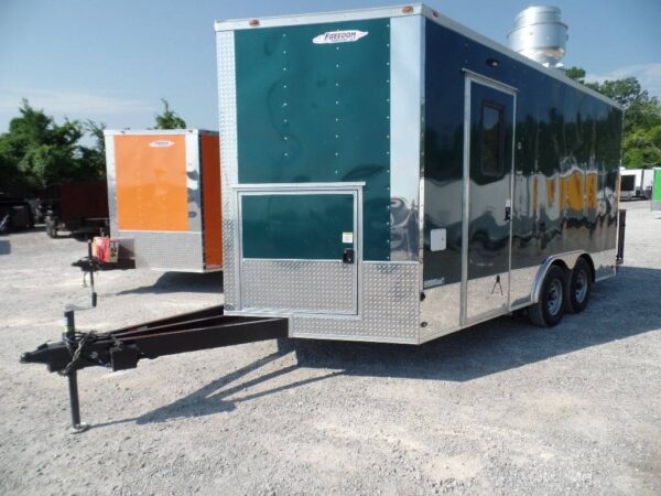 8.5' x 16' Food Event Concession Emerald Green Trailer With Appliances - Image 7