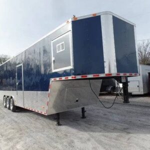 Enclosed Trailer 8.5 X 36 Indigo Blue Gooseneck Motorcycle Hauler Storage