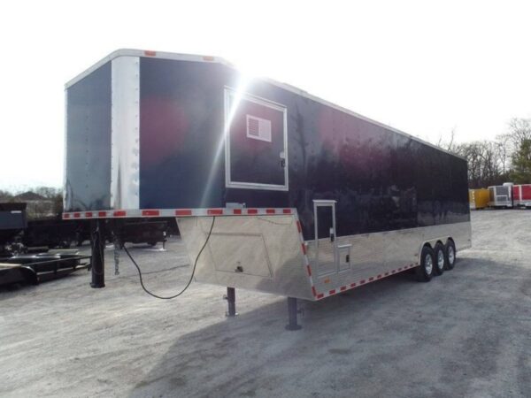 Enclosed Trailer 8.5 X 36 Indigo Blue Gooseneck Motorcycle Hauler Storage - Image 14