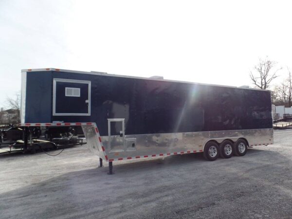 Enclosed Trailer 8.5 X 36 Indigo Blue Gooseneck Motorcycle Hauler Storage - Image 3