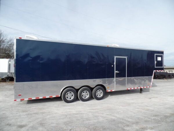 Enclosed Trailer 8.5 X 36 Indigo Blue Gooseneck Motorcycle Hauler Storage - Image 16