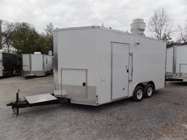 8.5' x 16' Concession Food Trailer White Event Catering - Image 2