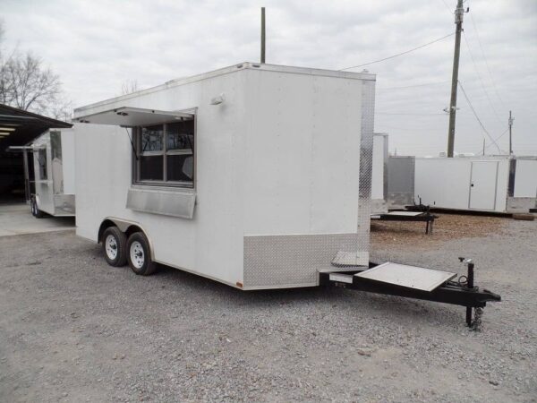 8.5' x 16' Concession Food Trailer White Event Catering - Image 4