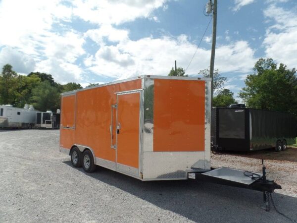 8.5' x 16' Orange Ticket Booth Custom Enclosed Trailer - Image 24