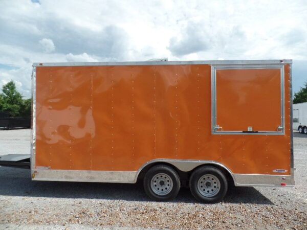 8.5' x 16' Orange Ticket Booth Custom Enclosed Trailer - Image 5
