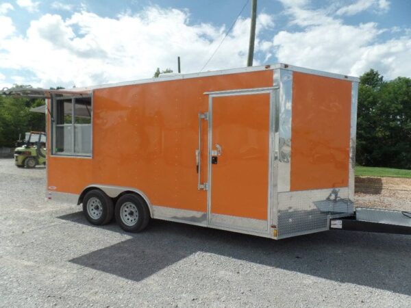 8.5' x 16' Orange Ticket Booth Custom Enclosed Trailer - Image 23