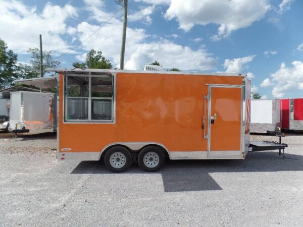 8.5' x 16' Orange Ticket Booth Custom Enclosed Trailer - Image 11