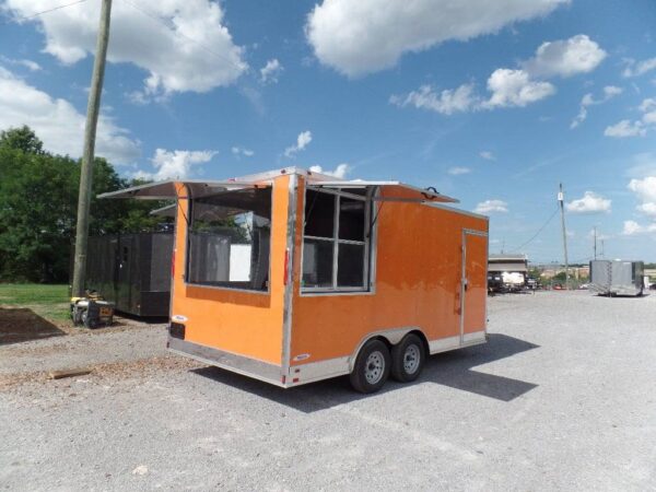 8.5' x 16' Orange Ticket Booth Custom Enclosed Trailer - Image 2
