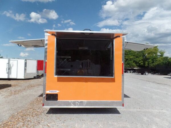8.5' x 16' Orange Ticket Booth Custom Enclosed Trailer - Image 3