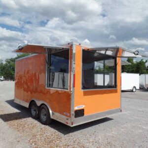8.5' x 16' Orange Ticket Booth Custom Enclosed Trailer