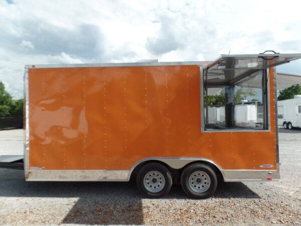 8.5' x 16' Orange Ticket Booth Custom Enclosed Trailer - Image 14