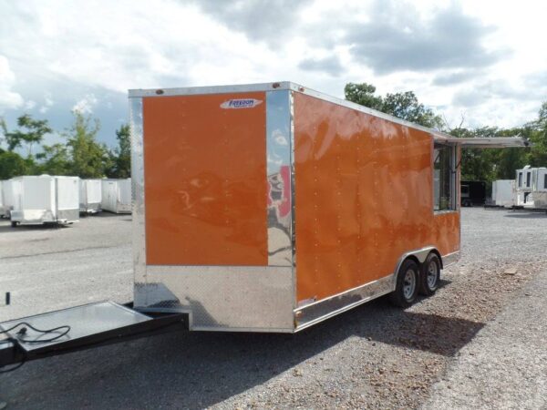 8.5' x 16' Orange Ticket Booth Custom Enclosed Trailer - Image 10