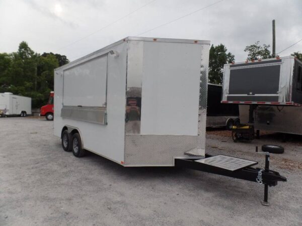 8.5' x 16' Concession Food Trailer White Event Catering - Image 7