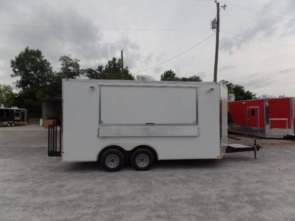 8.5' x 16' Concession Food Trailer White Event Catering - Image 4