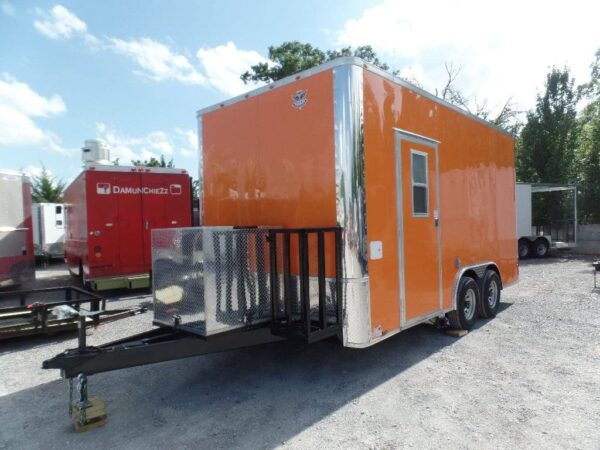 8.5' x 16' Concession Trailer Food Orange Event Catering - Image 2