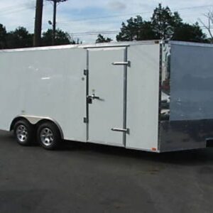 Enclosed Trailer 8.5' X 18' White - Motorcycle Car Equipment Hauler Storage