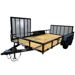 7x14 Dovetail Utility Trailer with Side Gate and Rear Gate (2) 3500lb Axles